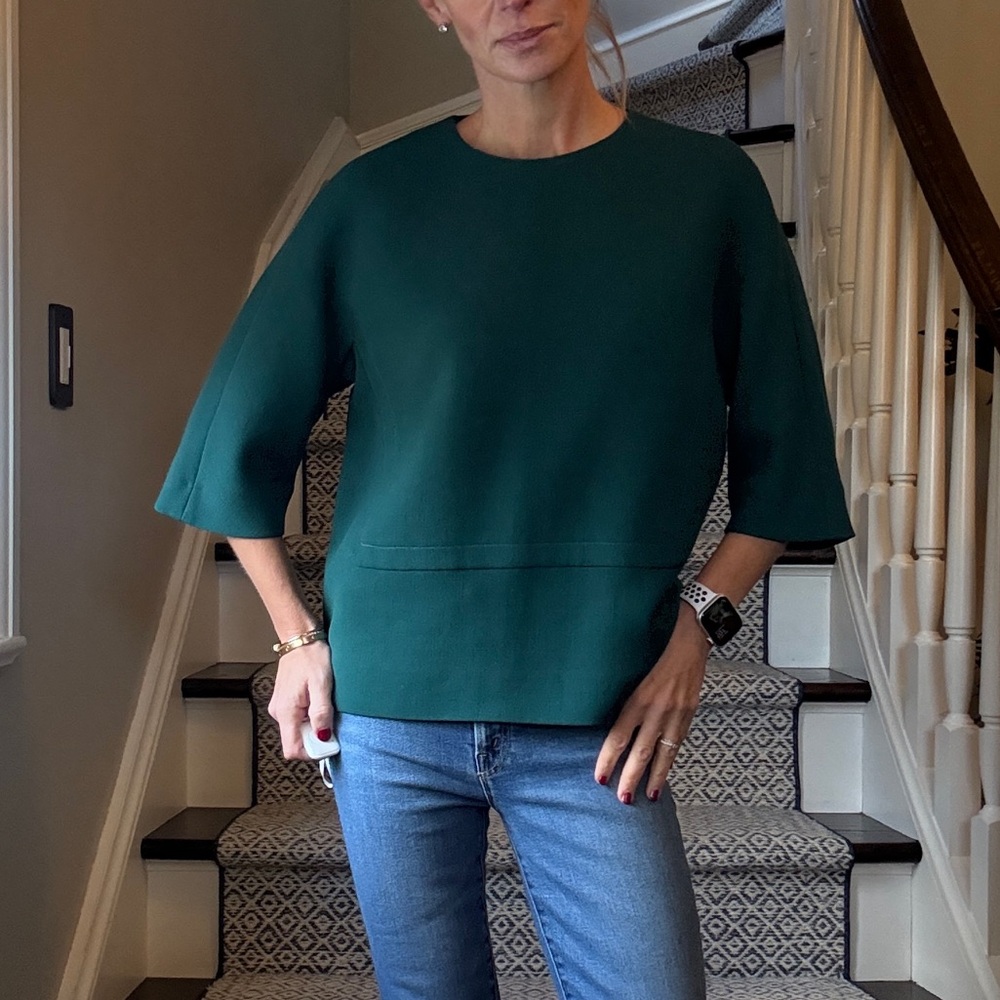 Marni Deep Green Seamed Boxy Top